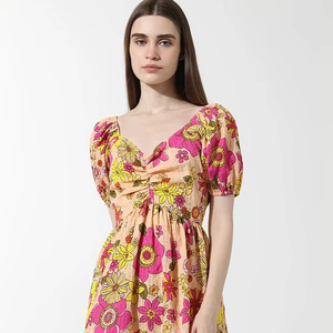 Vestido corto de algodón indio hecho a mano, ropa de verano informal con estilo con personalización, boda, novia, regalo de cumpleaños para su niña - Product Image 1