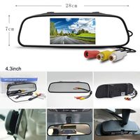 Kit de rétroviseur de voiture avec écran de 4,3 pouces | Caméra de recul à vision nocturne 8 LED | Système de capteurs de stationnement étanche DC 12V pour aide au recul