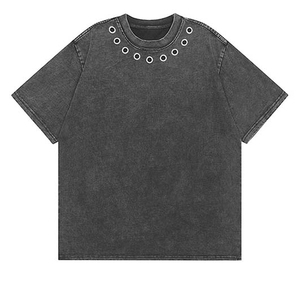 เสื้อยืดคอกลมแขนสามส่วนสำหรับผู้ชายเสื้อทรงหลวมโอเวอร์ไซส์ดีไซน์ใหม่สำหรับฤดูร้อน - Product Image 1