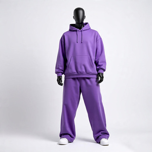 Wholesale Customised <b>Plus</b> <b>Size</b> Printed Heavyweight 100% Cotton Plain Unisex Tracksuits Sweatsuit Custom Gym <b>Jogger</b> Two Piece <b>Set</b> - Product Image 2