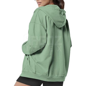 Service OEM en gros – Nouveaux sweats à capuche zippés pour femmes, design optimal, 100 % coton respirant, couleur unie, style décontracté pour l'hiver - Product Image 4