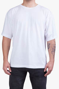 เสื้อยืดโอเวอร์ไซส์สีขาวคุณภาพสูง ยูนิเซ็กซ์ ผ้าฝ้าย 100% แขนสั้น ระบายอากาศได้ดี ผลิตในตุรกี ผู้จัดจำหน่ายขายส่ง - Product Image 2