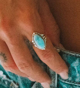 Anillo de plata esterlina 925 sólido turquesa vintage cabujón ovalado de moda estilo clásico joyería fina oxidada regalos para bodas y fiestas - Product Image 4