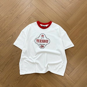 T-shirts Boxy 100% coton fabriqués en vietnamien pour femmes imprimé de broderie de Logo personnalisé écologique pour l'été Streetwear - Product Image 1