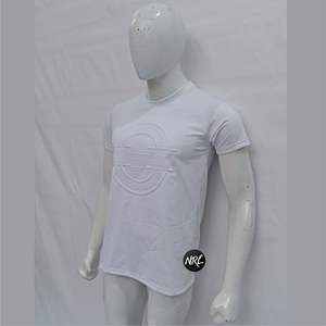 Camiseta de algodón 100% de alta calidad con cuello redondo para hombre, camiseta informal en relieve con logotipo personalizado, transpirable, ajuste regular, servicio OEM disponible - Product Image 6