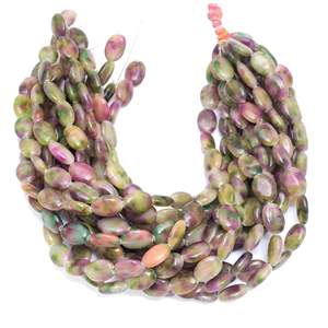 Cuentas de ónix verde natural multicolor, forma ovalada, hilo de piedras preciosas de 15 pulgadas para la fabricación de joyas, venta al por mayor. - Product Image 2