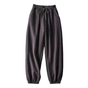 <b>Women's</b> Custom Casual Breathable Cotton Fleece Flat Cargo <b>Overalls</b> Mid Waist Anti-Pilling Street Wear Colored Wash <b>for</b> Summer - Product Image 4