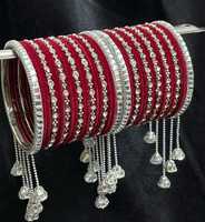 Kundan traditionnel Jhumka bracelet ensemble multi-perle fil indien faveur de mariage Haldi Punjabi Chuda bracelets de mariée à la mode