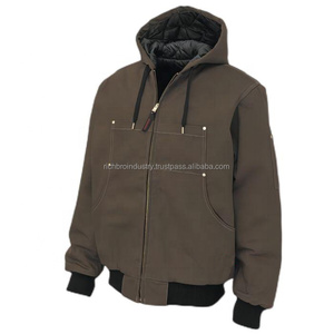 Veste d'Hiver en Toile 100% Coton pour Homme Manteau à Capuche Bombardier Soft Shell Personnalisable des Fournisseurs Directs d'Usine Grossistes - Product Image 6
