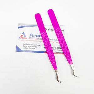 Pinzas de extensión de pestañas de Color púrpura con agarre de diamante de acero inoxidable sostenible de alta calidad al por mayor logotipo personalizado - Product Image 2