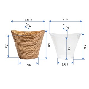 Panier de rangement multifonctionnel en rotin naturel fait main pour refroidisseur à vin et bière, design moderne et écologique, fabriqué à Hanoï - Product Image 2