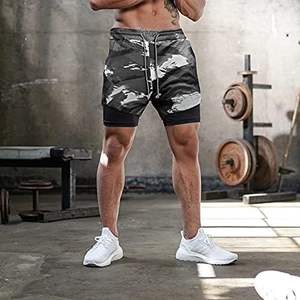 Pantalones cortos de nailon personalizados de 7 pulgadas para gimnasio, pantalones cortos blancos para entrenamiento, culturismo para hombre, venta al por mayor - Product Image 4