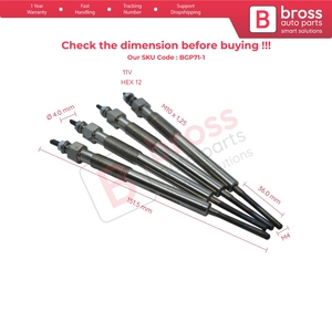 BGP71-1 Juego de 4 Bujías de Incandescencia de 11 Voltios para D Max Rodeo MK1 8 9817 4898 0 - Product Image 4