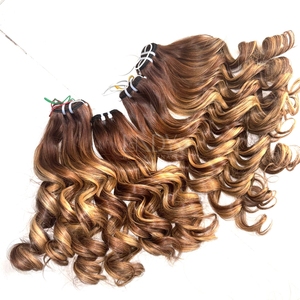Precio de fábrica 100% cabello humano vietnamita Color ondulado paquetes extensión de cabello para hacer peluca - Product Image 2