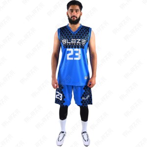 Blaze Fight Wear basketball uniform Unisex Adult High Quality Breathable Laker Basketball Jersey & Bsci Summer Shorts <b>Set</b> - Product Image 3
