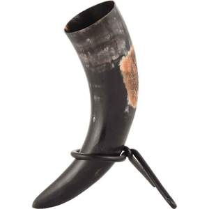 High Standard Quality Indian Viking Drinking Horn with <b>Stand</b> Viking Drinking Horn Carved Antique Polished for Christmas Party - Product Image 4