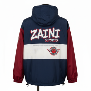 Chaqueta cortavientos Premium ligera impermeable azul marino blanco granate logotipo personalizado bordado impresión chaqueta cortavientos para hombre - Product Image 2
