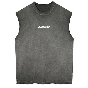 Custom <b>Men's</b> Gym Tank Tops Sleeveless <b>T</b>-<b>Shirt</b> Vest Tops for <b>Men</b> Vintage Acid Wash Oversized Tank Top - Product Image 1