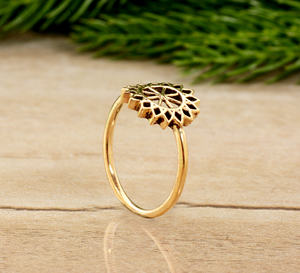 New 2024 Geometric Round Filigree Texture <b>Open</b> Adjustable <b>Ring</b> Women Finger Jewelry 18k Gold Solid Brass <b>Ring</b> Women Fashion Acc - Product Image 4