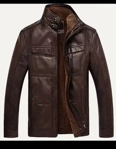 Servicio OEM, Chaqueta de Cuero para Hombre 2026, con Cuello Alto y Logotipo Frontal, Chaquetas de Cuero Personalizadas de Alta Calidad para Hombre - Product Image 4
