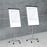 Tableau blanc magnétique mobile en métal Comix BM9866 avec clips pour retourner les feuilles, réglable en hauteur avec porte-stylo