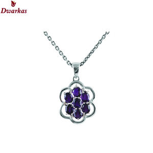 Modern unique design high quality 925 sterling silver <b>amethyst</b> natural gemstone <b>pendant</b> - Product Image 3