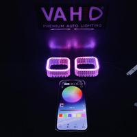 Coque universelle en acrylique RGB pour Angel Eye, clignotant dynamique, anneau lumineux projecteur haute intensité, réglage intelligent via application