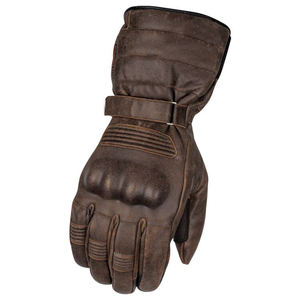 Gants de moto avec logo personnalisé pour hommes Gants d'équitation imperméables et chauds pour l'hiver Doublure respirante Manchette longue épaisse en cuir véritable - Product Image 6