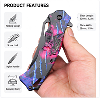 Couteau pliant portable à motif 3D personnalisable pour le camping, la survie en plein air et une utilisation tactique