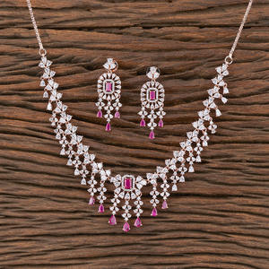 Superbe et exclusive collection de colliers Cz classiques plaqués or rose 427426 pour la vente en gros - Product Image 5