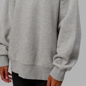 Sweat-shirt en molleton basique pour femmes, mélange de coton et de polyester, col rond, manches longues, pull ample, coupe décontractée, vêtement élégant - Product Image 6