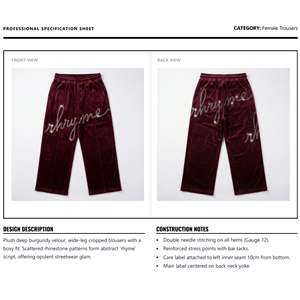 Women Heavyweight Cropped Pants Wide Leg Custom Hotfix Rhinestone <b>Streetwear</b> Trousers High Waist Soft <b>Y2K</b> Joggers Winter Painted - Product Image 6