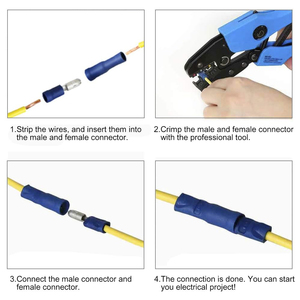 100/208ชิ้นชุดขั้วต่อแบบด่วนหัวกระสุน10-22 AWG ชุดขั้วหางปลาหางปลาตัวเมียหุ้มฉนวนอย่างเต็มที่ - Product Image 4