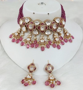 Conjunto de Gargantilla italiana Meenakari Moissanite para mujer, Gargantilla tradicional india de lujo, conjunto de collar perfecto para bodas, festivales - Product Image 2