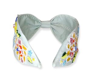 All-Hand <b>Beaded</b> Fabric <b>Headbands</b> Soft Cushioned Easy to Wear Hand Embroidered for Comfort - Product Image 4