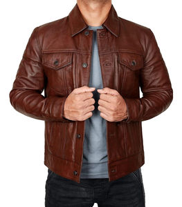 Vente en gros Meilleures ventes Sur mesure Haute qualité Hommes Veste moto en cuir véritable imperméable respirante à séchage rapide - Product Image 1