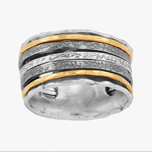 CASA DE PLATA Anillo giratorio de Plata de Ley 925 unisex Chapado en oro y plata Mayorista directo Fabricación Fiestas de boda - Product Image 1