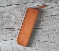 Etui à stylo en cuir véritable de qualité supérieure fait à la main Pochette classique avec fermeture à glissière Porte-stylo élégant et sac à crayons