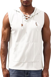 Camiseta sin mangas con capucha para hombre, Jersey sin mangas con bolsillo - Product Image 3