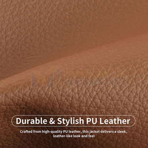 Wholesale Price High Quality Customizable Breathable <b>Mandarin</b> <b>Collar</b> Casual Leather <b>Jackets</b> Front Logo Winter 2025 for Men - Product Image 5