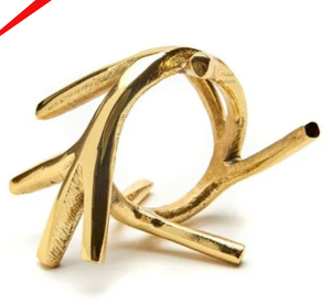 Servilletero de forma redonda con acabado dorado brillante decorativo 2025 para restaurante y bar de hotel - Product Image 3