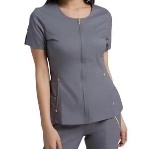 Women's Medical <b>Scrubs</b> Nurse Uniform <b>Top</b> Woven Fabric <b>Scrub</b> Sets for Hospitals OEM Service Available - Product Image 4