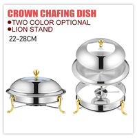 Ensemble de buffet pour chauffe-plats vente chauffe-plats rond en or avec couvercle chauffe-plats en acier inoxydable
