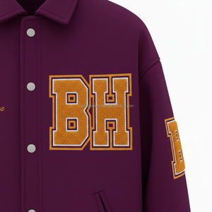 Chaquetas universitarias con bordado de logotipo personalizado para mujer, venta al por mayor, ropa de calle de béisbol, Mangas de cuero, prendas de vestir sólidas, chaqueta universitaria para mujer - Product Image 6