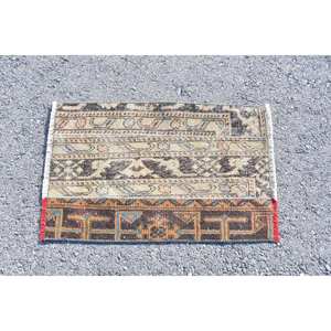 พรมตุรกีวินเทจคลาสสิกสีเบจสีน้ำตาล1.7 x 2.6ft พื้นที่ขนาดใหญ่การเย็บปะติดปะต่อกันผ้าขนสัตว์สำรองยางสำหรับห้องนอนห้องโถงพรมจำนวน - Product Image 4