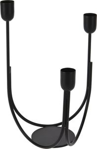 Juego de 3 candelabros de hierro fundido con acabado revestido negro perfecto para la decoración interior del hogar - Product Image 5