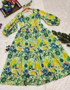 Designer Women's Floral Printed Georgette Maxi Gown Made of Silk for Wedding & Party Wear Indian & Pakistani Clothing for Girls - Product Image 5