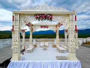 Grand extérieur Bollywood Mandap pour les mariages à destination USA Golden Fiber Mandaps vente mariage traditionnel hindou Australie - Product Image 2