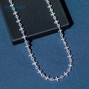 Collier Moissanite pour hommes de haute qualité en argent sterling 925 10mm Micro Pave Cross Link Chain - Product Image 2
