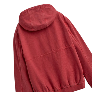 Sweat-shirt à capuche vintage rouge unisexe en coton molletonné, vêtement d'extérieur décontracté, style streetwear d'hiver, fermeture éclair intégrale, vente en gros - Product Image 4